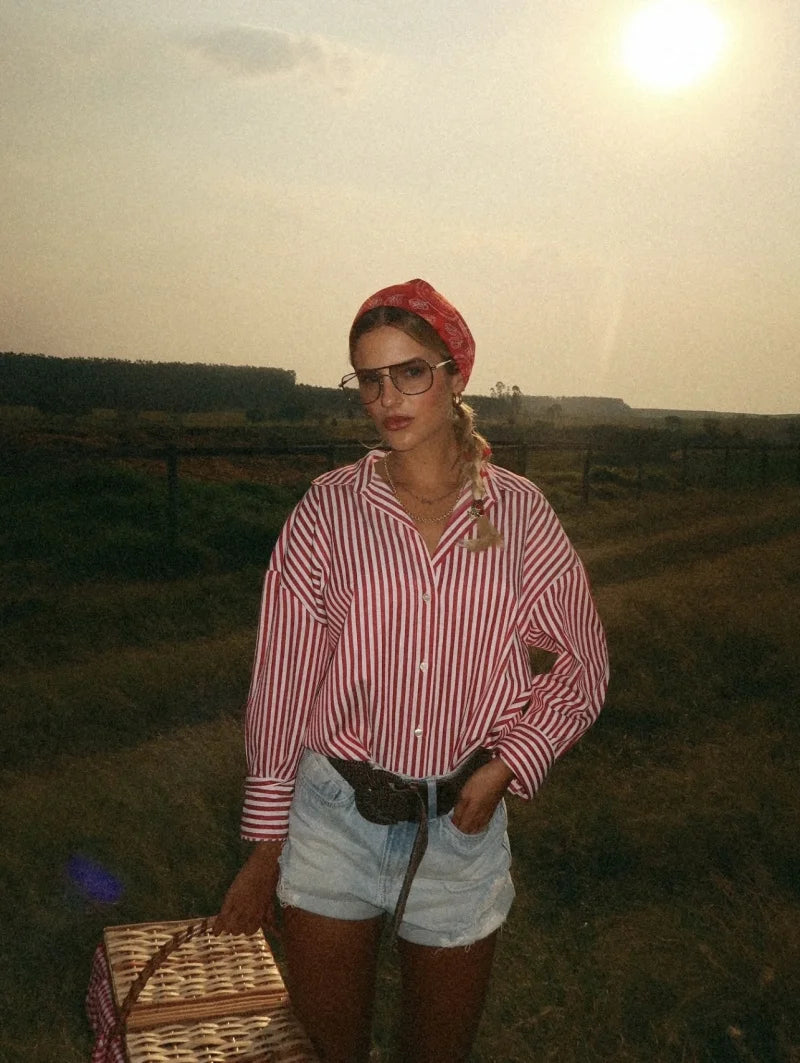 Luxe striped shirt-oversized