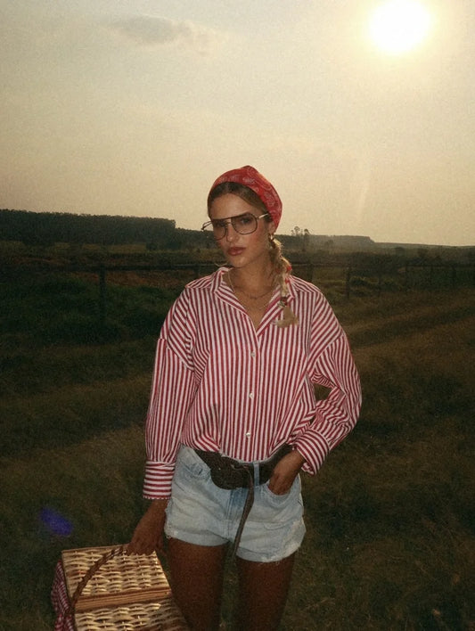 Luxe striped shirt-oversized