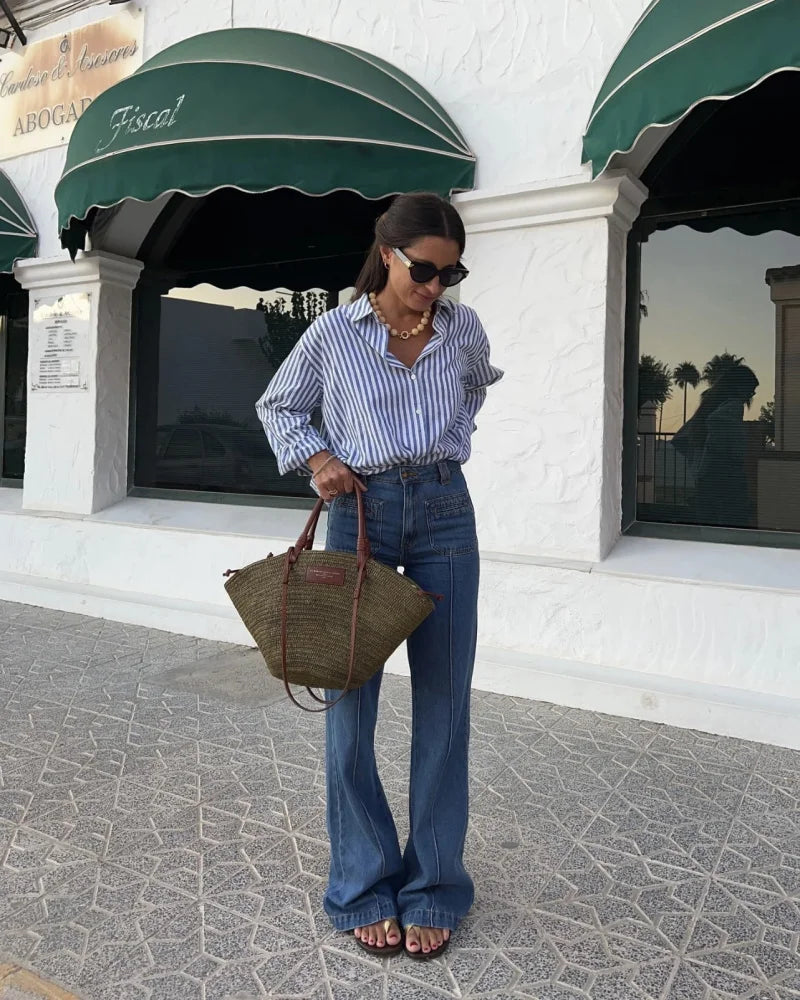 Luxe striped shirt-oversized